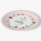 春リトルワイルドフラワーガール1st誕生日パーティー ペーパープレート (アングル)