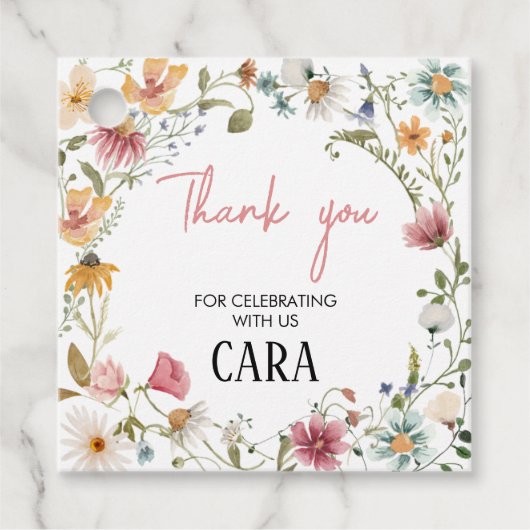 春リトルワイルドフラワーバースデーパーティースクエア フェイバータグ (正面)