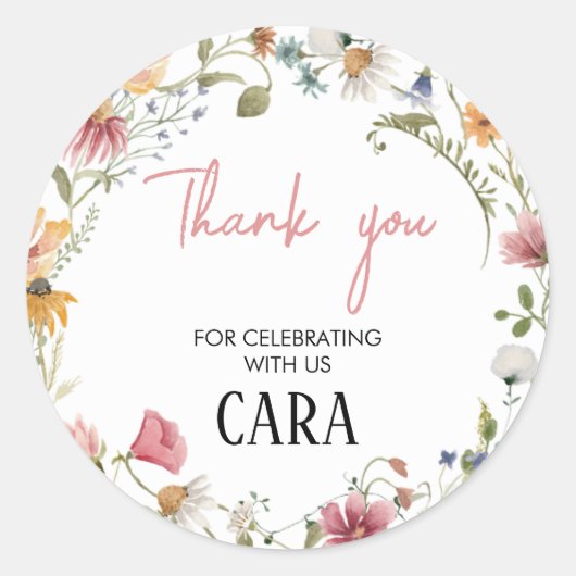 春リトルワイルドフラワーバースデーパーティー ラウンドシール (正面)