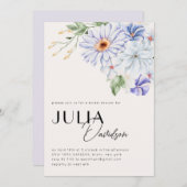 春リラパープルフラワーズガーデンブライダルシャワー 招待状 (正面/裏面)