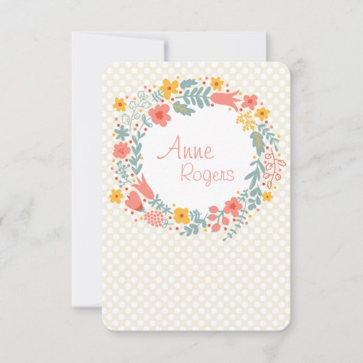 春リースありがとう/ノートカード2 招待状 (正面)