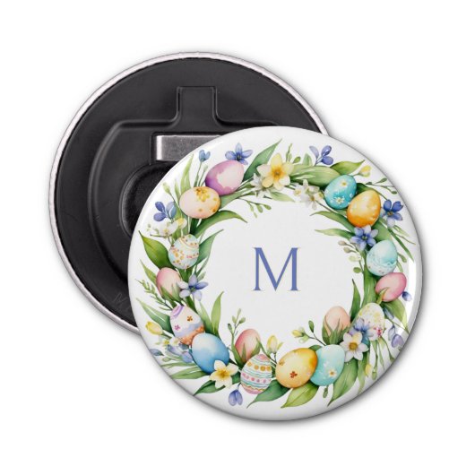 春リースパステルお洒落エッグイースター 栓抜き (正面)