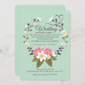 春リース結婚のリハーサルディナー招待状 招待状 (正面/裏面)