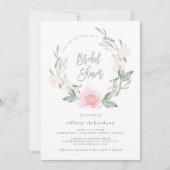 春リース|水彩フローラブライダルシャワー 招待状 (正面)