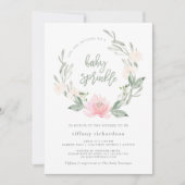 春リース | 水彩フローラベビー散布 招待状 (正面)