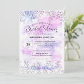春リーフモティフパステルウォーターカラーブライダルシャワー 招待状 (スタンド正面)