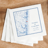 春レイクニュージャージーマップエレガントウェディング スタンダードカクテルナプキン