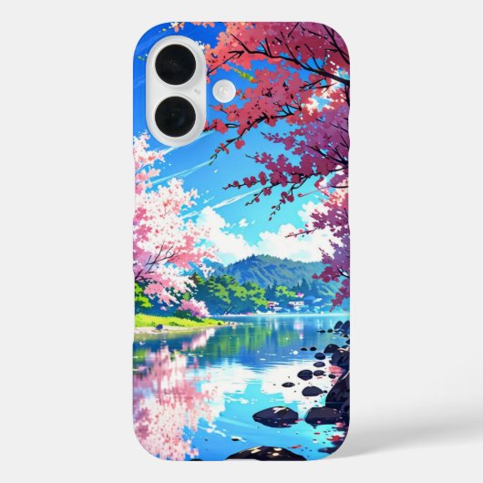 春レイクリフレクション – Anime Landscape Case-Mate iPhoneケース (裏面)