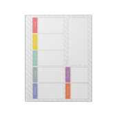 春レインボーウィークリープランナーティアオフメモ帳 ノートパッド (回転)