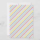 春レインボーストライプズ模様ベビーシャワー 招待状 (裏面)
