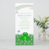 春レインボー:カエルバースデーパーティ招待状 招待状 (スタンド正面)