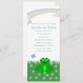 春レインボー:カエルバースデーパーティ招待状 招待状 (正面/裏面)