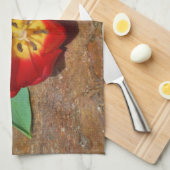 春レッドチューリップ キッチンタオル (四つ折り)