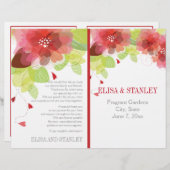 春レッド、ピンクの花フローラ結婚式 (正面/裏面)