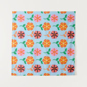 春レトロな花 タペストリー (正面(横))