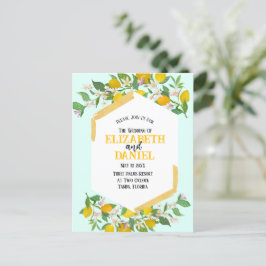 春レモン葉書結婚式招待状 ポストカード