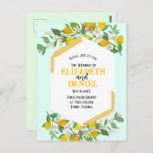 春レモン葉書結婚式招待状 ポストカード (正面/裏面)