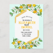 春レモン葉書結婚式招待状 ポストカード (正面)