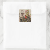 春ロビンバーズレッド野鳥観察 スクエアシール (バッグ)