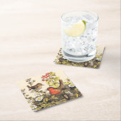 春ロビンバーズレッド野鳥観察 スクエアペーパーコースター (インサイチュ)