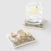 春ロビンバーズレッド野鳥観察 ストーンコースター (横)