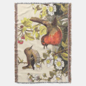 春ロビンバーズレッド野鳥観察 スローブランケット (正面縦)