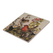 春ロビンバーズレッド野鳥観察 タイル (側面)