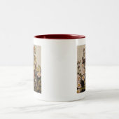 春ロビンバーズレッド野鳥観察 ツートーンマグカップ (中央)