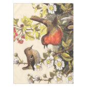 春ロビンバーズレッド野鳥観察 テーブルクロス (正面)