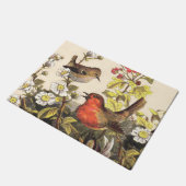 春ロビンバーズレッド野鳥観察 ドアマット (アングル)