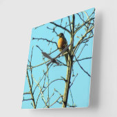 春ロビン スクエア壁時計 (傾斜)