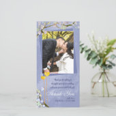 春ロマンスブルー結婚の感謝フォトカード サンキューカード (スタンド正面)
