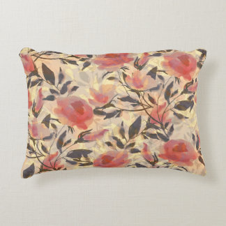 春ワイルドバラ：水色パターン。 アクセントクッション