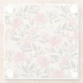 春ワイルドバラ:水色パターン。 ガラスコースター (裏面)