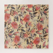 春ワイルドバラ：水色パターン。 ジグソーパズル (横)