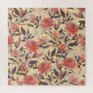 春ワイルドバラ：水色パターン。 ジグソーパズル