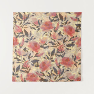 春ワイルドバラ：水色パターン。 タペストリー