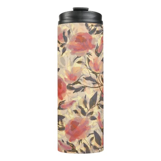 春ワイルドバラ：水色パターン。 タンブラー (正面)