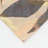 春ワイルドバラ：水色パターン。 フリースブランケット (角)