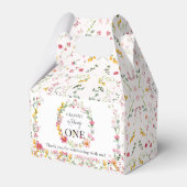 春ワイルドフラワーの最初の誕生日パーティーのお願いボックス フェイバーボックス (裏面サイド)