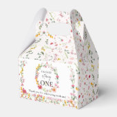 春ワイルドフラワーの最初の誕生日パーティーのお願いボックス フェイバーボックス (正面サイド)