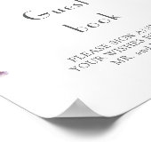 春ワイルドフラワーアークピンクホワイト結婚ズゲストブック ポスター (角)