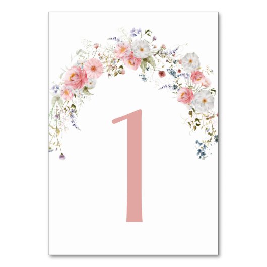 春ワイルドフラワーアーチピンク結婚ホワイト テーブルナンバー (正面)