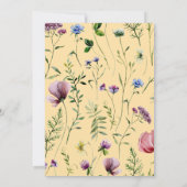 春ワイルドフラワーイエロー1st誕生日招待状 招待状 (裏面)