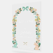 春ワイルドフラワーイースターバニーベビーシャワーウェルカム アクリルサイン (傾斜)