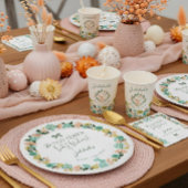 春ワイルドフラワーイースターバニーベビーシャワーボウ スタンダードランチョンナプキン