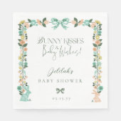 春ワイルドフラワーイースターバニーベビーシャワーボウ スタンダードランチョンナプキン (正面)