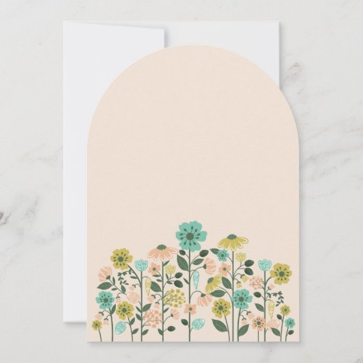 春ワイルドフラワーイースターバニーベビーシャワーボウ 招待状 (裏面)