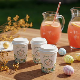 春ワイルドフラワーイースターバニーベビーシャワーボウ 紙コップ