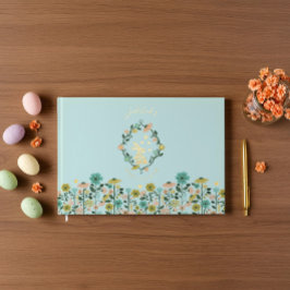 春ワイルドフラワーイースターバニーベビーシャワー ゲストブック